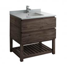 Fresca Bath FCB3136ACA-FS-CWH-U - Fresca Formosa 36'' Floor Standing Open Bottom Modern Bathroom Cabinet w/ Top & Sink