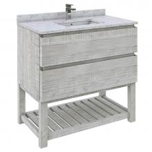 Fresca Bath FCB3136ASH-FS-CWH-U - Formosa 36'' Floor Standing Open Bottom Modern Bathroom Cabinet w/ Top & Sink in Ash