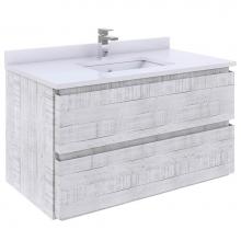 Fresca Bath FCB3136RWH - Fresca Formosa 36'' Wall Hung Modern Bathroom Cabinet in Rustic White