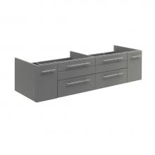 Fresca Bath FCB6160GR-UNS-D - Fresca Lucera 60'' Gray Wall Hung Double Undermount Sink Modern Bathroom Cabinet