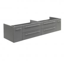 Fresca Bath FCB6172GR-UNS - Fresca Lucera 72'' Gray Wall Hung Double Undermount Sink Modern Bathroom Cabinet