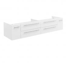 Fresca Bath FCB6172WH-UNS - Fresca Lucera 72'' White Wall Hung Double Undermount Sink Modern Bathroom Cabinet