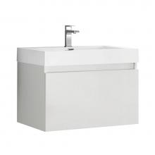 Fresca Bath FCB8007WH - Fresca Mezzo 30'' White Wall Hung Modern Bathroom Cabinet