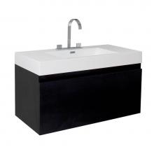 Fresca Bath FCB8010BW-I - Fresca Mezzo 39'' Black Modern Bathroom Cabinet w/ Integrated Sink