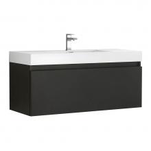 Fresca Bath FCB8011BW-I - Fresca Mezzo 48'' Black Wall Hung Modern Bathroom Cabinet w/ Integrated Sink