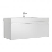 Fresca Bath FCB8011WH - Fresca Mezzo 48'' White Wall Hung Modern Bathroom Cabinet