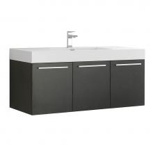 Fresca Bath FCB8092BW-I - Fresca Vista 48'' Black Wall Hung Modern Bathroom Cabinet w/ Integrated Sink