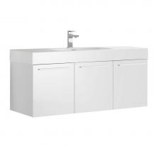 Fresca Bath FCB8092WH-I - Fresca Vista 48'' White Wall Hung Modern Bathroom Cabinet w/ Integrated Sink