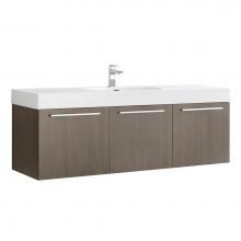 Fresca Bath FCB8093GO-I - Fresca Vista 60'' Gray Oak Wall Hung Single Sink Modern Bathroom Cabinet w/ Integrated S