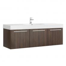 Fresca Bath FCB8093GW-I - Fresca Vista 60'' Walnut Wall Hung Single Sink Modern Bathroom Cabinet w/ Integrated Sin