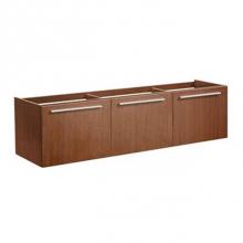 Fresca Bath FCB8093TK-D - Fresca Vista 60'' Teak Wall Hung Double Sink Modern Bathroom Cabinet