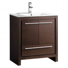 Fresca Bath FCB8130WG-I - Fresca Allier 30'' Wenge Brown Modern Bathroom Cabinet w/ Sink