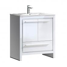 Fresca Bath FCB8130WH-I - Fresca Allier 30'' White Modern Bathroom Cabinet w/ Sink