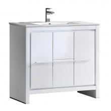 Fresca Bath FCB8136WH-I - Fresca Allier 36'' White Modern Bathroom Cabinet w/ Sink