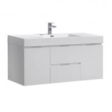 Fresca Bath FCB8348WH-I - Fresca Valencia 48'' Glossy White Wall Hung Modern Bathroom Vanity