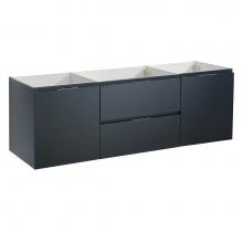 Fresca Bath FCB8360GG-D - Fresca Valencia 60'' Dark Slate Gray Wall Hung Double Sink Modern Bathroom Cabinet