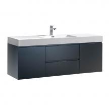 Fresca Bath FCB8360GG-I - Fresca Valencia 60'' Dark Slate Gray Wall Hung Modern Bathroom Vanity