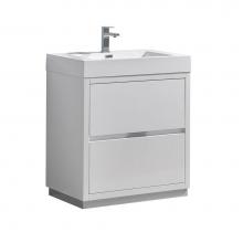 Fresca Bath FCB8430WH-I - Fresca Valencia 30'' Glossy White Free Standing Modern Bathroom Vanity