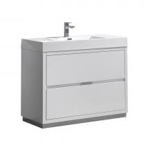 Fresca Bath FCB8442WH-I - Fresca Valencia 40'' Glossy White Free Standing Modern Bathroom Vanity