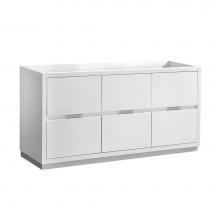 Fresca Bath FCB8460WH - Fresca Valencia 60'' Glossy White Free Standing Single Sink Modern Bathroom Cabinet