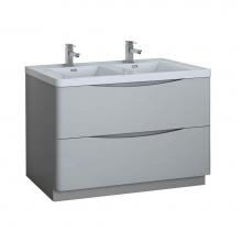 Fresca Bath FCB9148GRG-D-I - Fresca Tuscany 48'' Glossy Gray Free Standing Modern Bathroom Cabinet w/ Integrated Doub