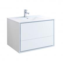 Fresca Bath FCB9236WH-I - Fresca Catania 36'' Glossy White Wall Hung Modern Bathroom Cabinet w/ Integrated Sink