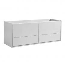 Fresca Bath FCB9260WH-S - Fresca Catania 60'' Glossy White Wall Hung Single Sink Modern Bathroom Cabinet