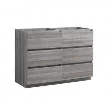 Fresca Bath FCB93-2424HA-D - Fresca Lazzaro 48'' Glossy Ash Gray Free Standing Double Sink Modern Bathroom Cabinet