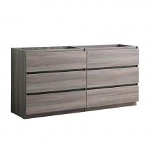 Fresca Bath FCB93-3030MGO-D - Fresca Lazzaro 60'' Gray Wood Free Standing Double Sink Modern Bathroom Cabinet