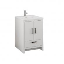 Fresca Bath FCB9424WH-I - Fresca Imperia 24'' Glossy White Free Standing Modern Bathroom Cabinet w/ Integrated Sin