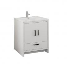 Fresca Bath FCB9430WH-I - Fresca Imperia 30'' Glossy White Free Standing Modern Bathroom Cabinet w/ Integrated Sin