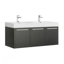 Fresca Bath FCB8092BW-D - Fresca Vista 48'' Black Modern Double Sink Bathroom Vanity