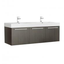 Fresca Bath FCB8093GO-D - Fresca Vista 60'' Gray Oak Wall Hung Double Sink Modern Bathroom Cabinet