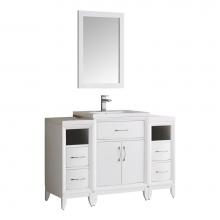 Fresca Bath FVN21-122412WH - Fresca Cambridge 48'' White Traditional Bathroom Vanity with Mirror