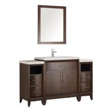 Fresca Bath FVN21-123012AC - Fresca Cambridge 54'' Antique Coffee Traditional Bathroom Vanity with Mirror