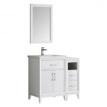 Fresca Bath FVN21-2412WH - Fresca Cambridge 36'' White Traditional Bathroom Vanity with Mirror