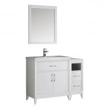 Fresca Bath FVN21-3012WH - Fresca Cambridge 42'' White Traditional Bathroom Vanity with Mirror