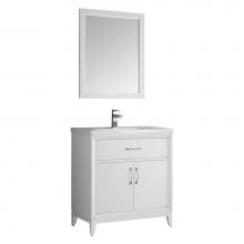 Fresca Bath FVN2130WH - Fresca Cambridge 30'' White Traditional Bathroom Vanity with Mirror