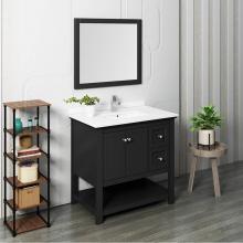 Fresca Bath FVN2336BL - Fresca Manchester 36'' Black Traditional Bathroom Vanity w/ Mirror