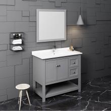 Fresca Bath FVN2340GR - Fresca Manchester 42'' Gray Traditional Bathroom Vanity w/ Mirror