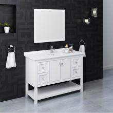 Fresca Bath FVN2348WH - Fresca Manchester 48'' White Traditional Bathroom Vanity w/ Mirror