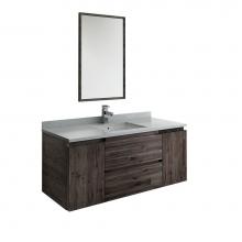 Fresca Bath FVN31-122412ACA - Fresca Formosa 48'' Wall Hung Modern Bathroom Vanity w/ Mirror in Acacia