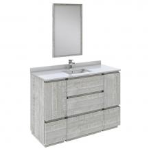 Fresca Bath FVN31-122412ASH-FC - Fresca Formosa 48'' Floor Standing Modern Bathroom Vanity w/ Mirror in Ash