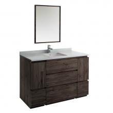 Fresca Bath FVN31-123012ACA-FC - Fresca Formosa 54'' Floor Standing Modern Bathroom Vanity w/ Mirror in Acacia