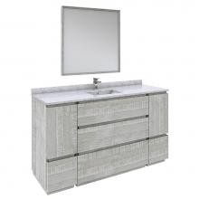 Fresca Bath FVN31-123612ASH-FC - Formosa 60'' Floor Standing Single Sink Modern Bathroom Vanity w/ Mirror in Ash