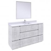 Fresca Bath FVN31-123612RWH-FC - Fresca Formosa 60'' Floor Standing Single Sink Modern Bathroom Vanity w/ Mirror in Rusti