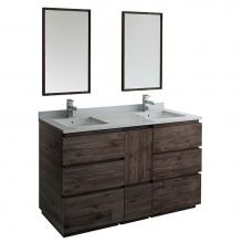 Fresca Bath FVN31-241224ACA-FC - Fresca Formosa 60'' Floor Standing Double Sink Modern Bathroom Vanity w/ Mirrors in Acac