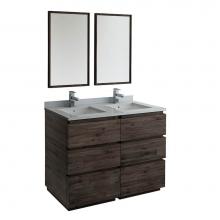 Fresca Bath FVN31-2424ACA-FC - Fresca Formosa 48'' Floor Standing Double Sink Modern Bathroom Vanity w/ Mirrors in Acac