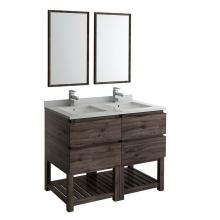 Fresca Bath FVN31-2424ACA-FS - Fresca Formosa 48'' Floor Standing Double Sink Modern Bathroom Vanity w/ Open Bottom &am