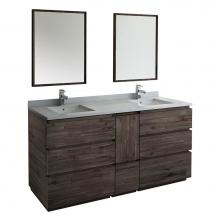 Fresca Bath FVN31-301230ACA-FC - Fresca Formosa 72'' Floor Standing Double Sink Modern Bathroom Vanity w/ Mirrors